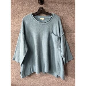 Easle Chunky Oversized Short Sleeve Pocket Sweater Women's Size Large Hobo F53